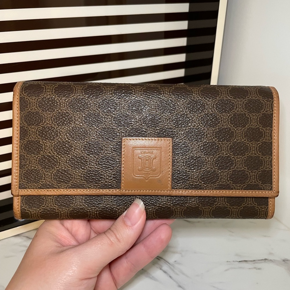 Celine Brown and Gold Clutch with Chain Strap - Picture 8 of 11